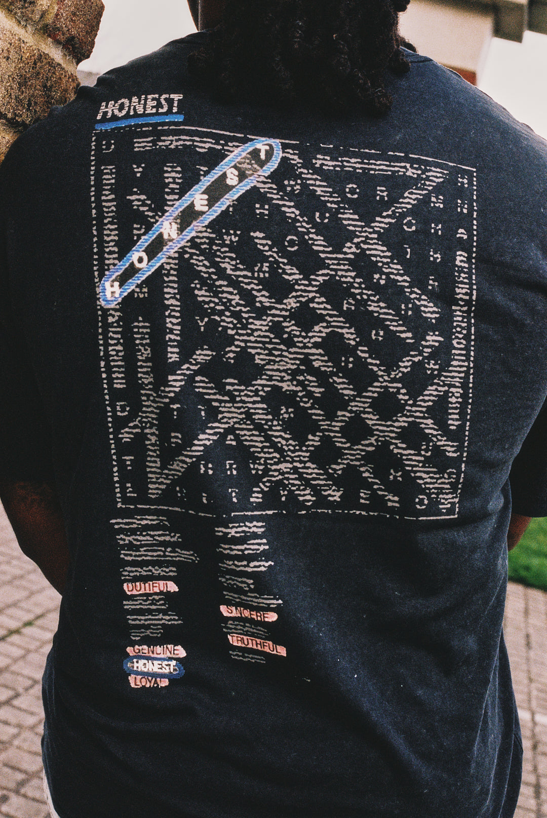WORDSEARCH T- SHIRT - WASHED NAVY (UNISEX)